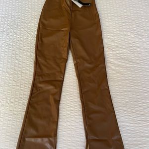 H&M Flare Faux Leather Pants